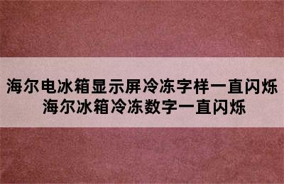 海尔电冰箱显示屏冷冻字样一直闪烁 海尔冰箱冷冻数字一直闪烁